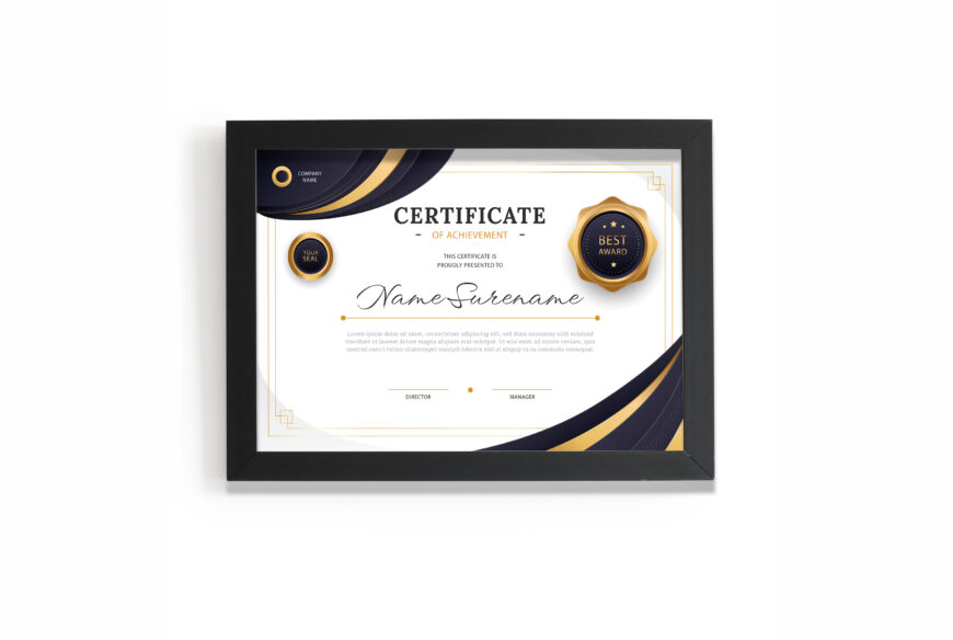 Certificate of Achievement – Premium Quality for Prestigious Recognition