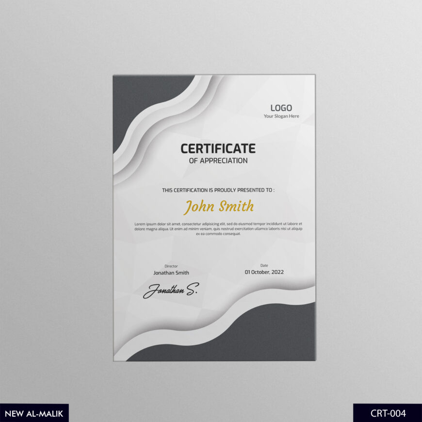 Certificate of Appreciation – A Prestigious Token of Gratitude